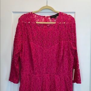 PRICE DROP ⬇️BNWT Eloquii Pink Lace FitFlare Dress